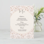 Carte de menu Roses blanches vintage (Debout devant)