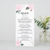 Carte de menu Roses d'aquarelle rose sucrée II (Debout devant)