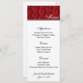 Carte de menu Roses rouges (Devant / Derrière)