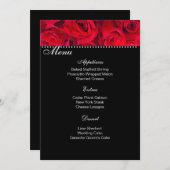Carte de menu Roses rouges (Devant / Derrière)