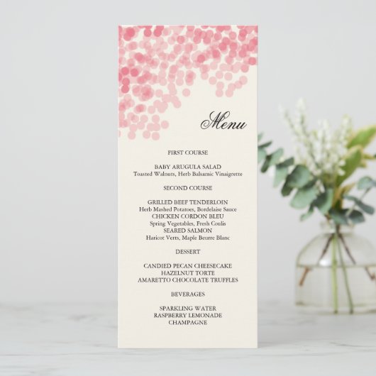 Carte de menu Rosy Light Douche (Debout devant)