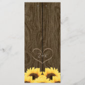 CARTE DE MENU ROUGE RUSTIQUE SUNLOWER (Dos)