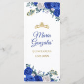 Carte de menu Royal Blue Quinceañera (Dos)