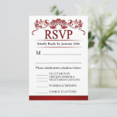 Carte de menu RSVP 3.5x5 - Valentines élégantes ro (Debout devant)