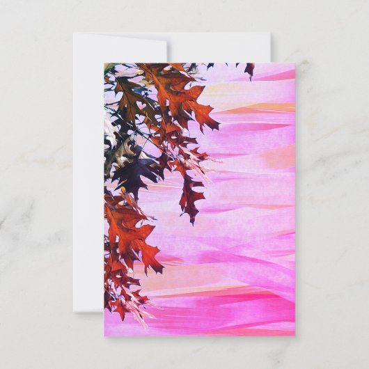 Carte de menu RSVP à feuilles d'automne rose (Dos)