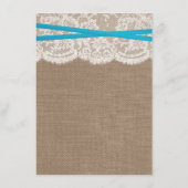 Carte de menu Rustic Blue Bow Mariage Collection (Dos)