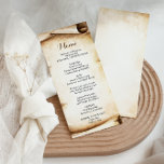 Carte de menu Rustic Country Dinner Paper<br><div class="desc">Cette carte de menu de dîner rustique à défilement de papier est parfaite pour un mariage simple. Ce design présente des rouleaux de papier brun et clair peints à la main, évoquant la grâce. Ce menu peut être utilisé pour une réception de mariage, un dîner de répétition, une douche nuptiale...</div>