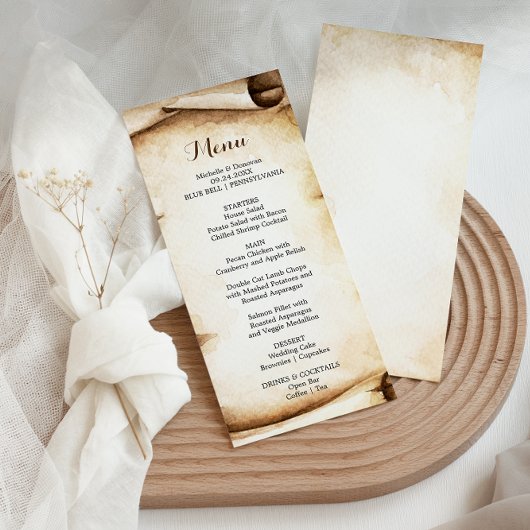 Carte de menu Rustic Country Dinner Paper