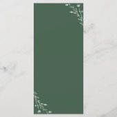 Carte de menu Rustic Dark Green Botanical Mariage (Dos)