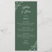 Carte de menu Rustic Dark Green Botanical Mariage (Devant)