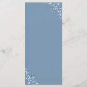Carte de menu Rustic Dusty Blue Botanical Mariage (Dos)