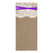 Carte de menu Rustic Purple Bow Mariage Collection (Dos)