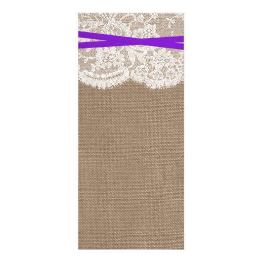 Carte de menu Rustic Purple Bow Mariage Collection (Dos)