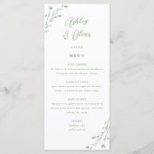 Carte de menu Rustic Sage Green Botanical Mariage (Devant)