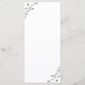 Carte de menu Rustic White & Green Botanical Maria (Dos)