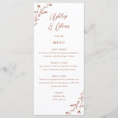 Carte de menu Rustic White & Terracotta Floral Mar (Devant)