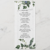 Carte de menu Rustic White Wood Floral & Pine (Devant)