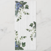 Carte de menu Rustic White Wood Floral & Pine (Dos)