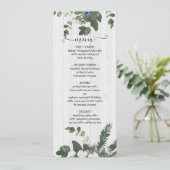 Carte de menu Rustic White Wood Floral & Pine (Debout devant)