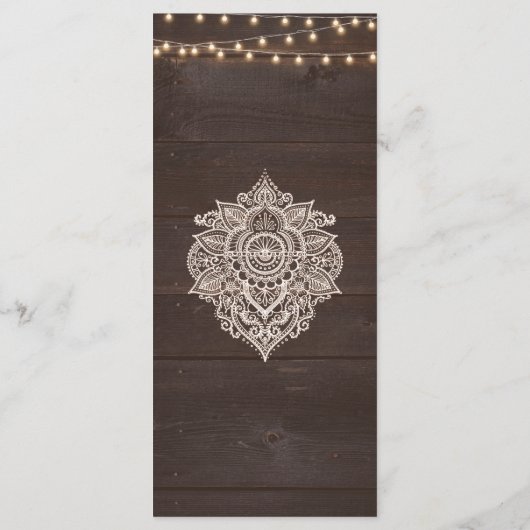 Carte de menu Rustic Wooden String (Dos)