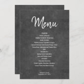 Carte de menu Rustique Black Chalkboard (Devant / Derrière)