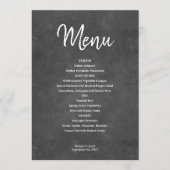 Carte de menu Rustique Black Chalkboard (Devant)