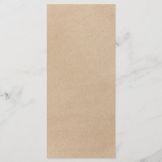 Carte de menu Rustique Chic Faux Kraft (Dos)