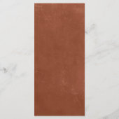 Carte de menu Rustique Mariage en terre cuite (Dos)