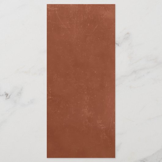 Carte de menu Rustique Mariage en terre cuite (Dos)