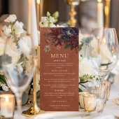 Carte de menu Rustique Mariage en terre cuite