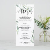 Carte de menu Rustique Mariage Eucalyptus (Debout devant)