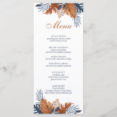 Carte de menu Rustique Midnight Blue Monstera (Devant)