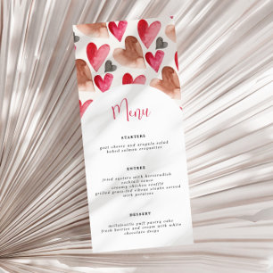 Carte de menu Saint-Valentin