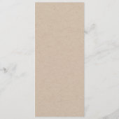 Carte de menu Script Kraft sans effort (Dos)