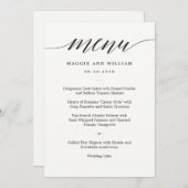 Carte de menu Script moderne (Devant / Derrière)