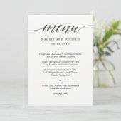 Carte de menu Script moderne (Debout devant)