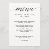 Carte de menu Script moderne (Devant)
