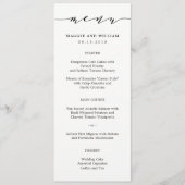 Carte de menu Script sans effort (Devant)