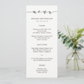 Carte de menu Script sans effort (Debout devant)