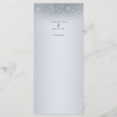 Carte de menu Silver Mariage damassé élégante (Dos)