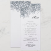 Carte de menu Silver Shimmer Light Shoot (Devant / Derrière)
