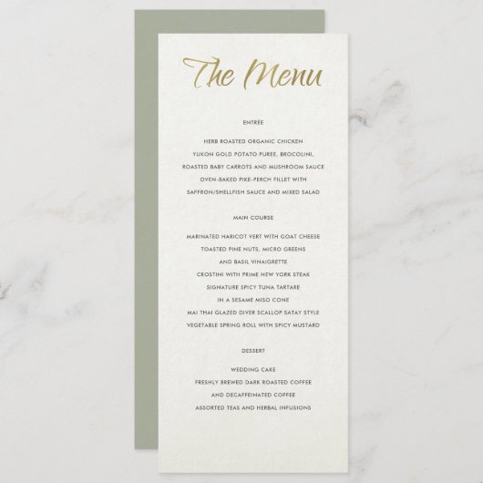 Carte de menu SIMPLE ELEGANT WHITE GRAY TYPOGRAPHI (Devant / Derrière)