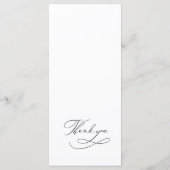 Carte de menu simple et élégante Mariage noir et b (Dos)