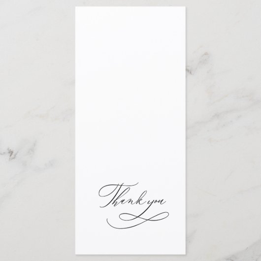 Carte de menu simple et élégante Mariage noir et b (Dos)