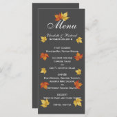 Carte de menu simple Feuille d'érable (Devant / Derrière)