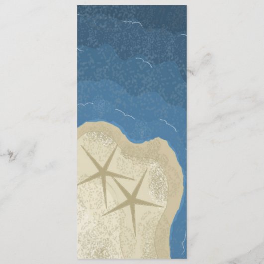 Carte de menu Starfish et Ocean Mariage (Dos)