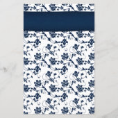 Carte de menu Sunflower Navy Blue White Mariage da (Dos)