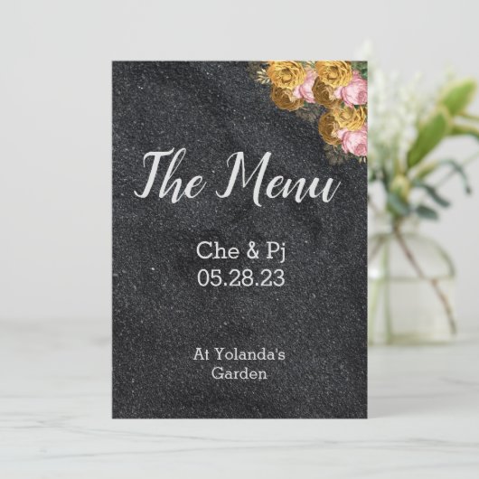 Carte de menu Table de mariage élégante (Debout devant)