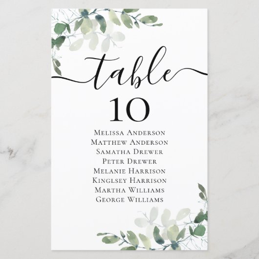 Carte de menu Tableau BUDGET Pas de tableau de siè (Devant)