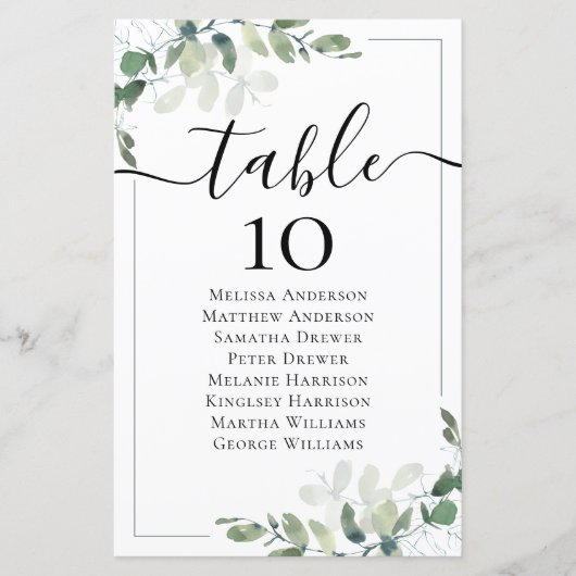 Carte de menu Tableau BUDGET Pas de tableau de siè (Devant)